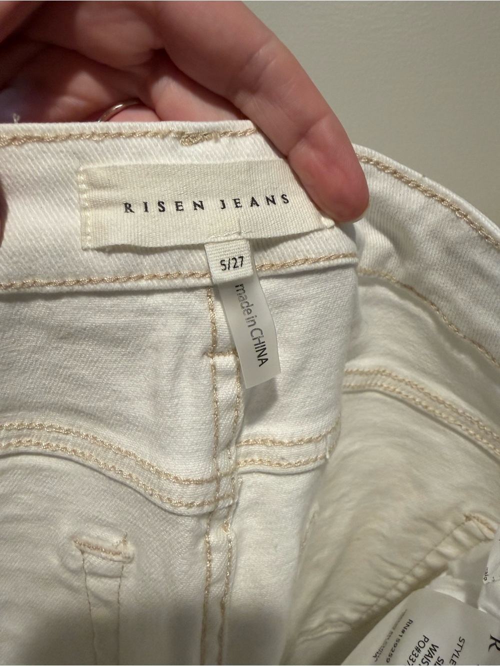 Risen Jeans Barrel wide leg jeans tummy control in Ivory white size 5 / 27 - Picture 9 of 11